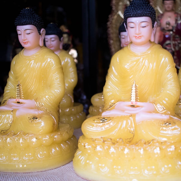 Tượng Phật Dược Sư Đẹp Đá Thạch Anh Viền Vàng 30cm | Shop văn hóa ...