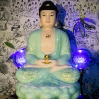 Tượng Phật A Di Đà Bột Đá Đài Loan Phủ Nano(19in)2