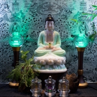 Tượng Phật A Di Đà Đẹp Bột Đá Xanh Ngọc [ Size 40cm]4