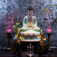 Tượng Phật Dược Sư Đẹp Bột Đá Xanh Ngọc [Size 40cm]1