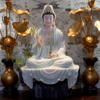 Tượng Mẹ Quan Âm Tự Tại Bột Đá Đài Loan Cao Cấp (70cm) tĩnh tâm quán 1