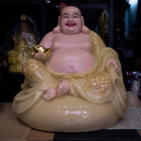 Tôn tượng Phật Di Lặc Tĩnh Tâm đá thạch anh viền vàng 50cm1 (8)
