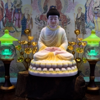 Tượng Phật Thích Ca Bột Đá Cẩm Thạch Đài Loan Cao 40cm2