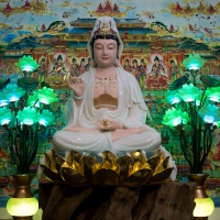 Tượng Phật Quan Âm Ngồi Đài Sen Mạ Vàng – 60cm6