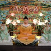 Tượng Hoa Nghiêm Tam Thánh Phật xanh ngọc 1