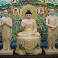 Tượng Phật Thích Ca A Nan Ca Diếp Đá Thạch Anh 75cm1