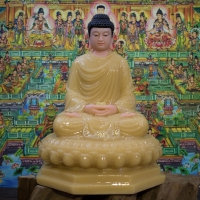 Tượng Phật Bổn Sư Đá Thạch Anh Đế 8 Cạnh 48Cm1