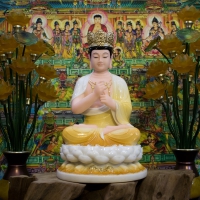 Tượng Phật Tỳ Lô Giá Na Phật Bột Đá 40cm1