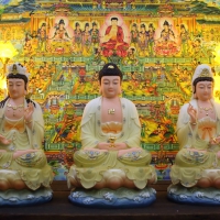 Tượng Phật Tam Thánh Ngồi